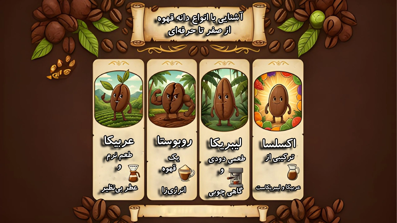 دانههای قهوه: آشنایی با انواع دانه قهوه از صفر تا حرفهای